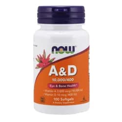 NOW Vitamin A & D, 10000/400 IU, 100 softgelových kapslí