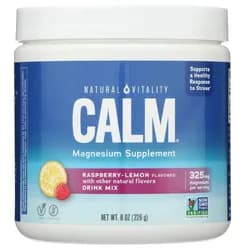 Natural Vitality Calm Magnesium Drink Mix, hořčík, malina a citron, 226 g