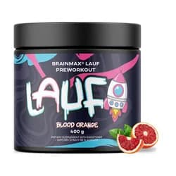 BrainMax LAUF® Preworkout, s kofeinem, 400 g Příchuť: Červený pomeranč