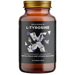 BrainMax L-Tyrosine, L-tyrosin, 750 mg, 90 rostlinných kapslí