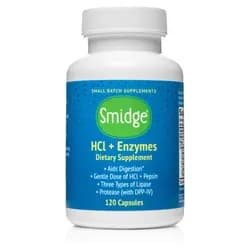 Smidge HCl + Enzymes, trávicí enzymy, 120 rostlinných kapslí