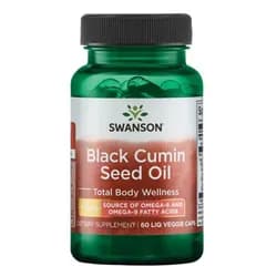 Swanson Black Cumin Seed Oil,  olej ze semen černuchy seté, 500 mg, 60 kapslí