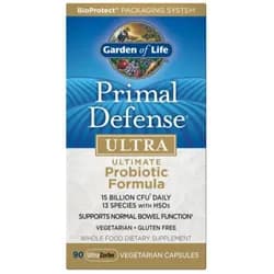 Garden of Life Primal Defense Ultra, probiotika, 15 mld CFU, 13 probiotických kmenů, 90 kapslí