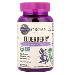 Garden of Life Organics Elderberry Immune Gummies, černý bez, 120 gumových bonbónů