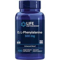 Life Extension, D, L-Phenylalanine, 500 mg, 100 vegan kapslí