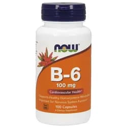 NOW Vitamin B6 Pyridoxin, 100 mg, 100 kapslí