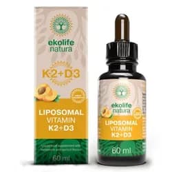 Ekolife Natura - Liposomal Vitamin K2 + D3 (Lipozomální vitamín K2+ D3), meruňková příchuť, 60 ml