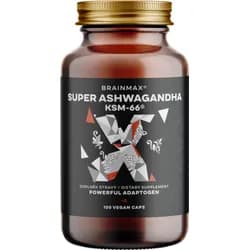 BrainMax Super Ashwagandha® extrakt KSM-66®, Ašvaganda extrakt, 100 rostlinných kapslí