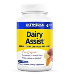 Enzymedica Dairy Assist, enzymy k podpoře trávení laktózy, 30 kapslí